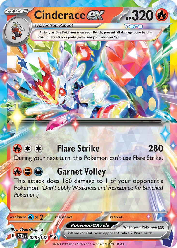 Cinderace ex - Stellar Crown #028/142