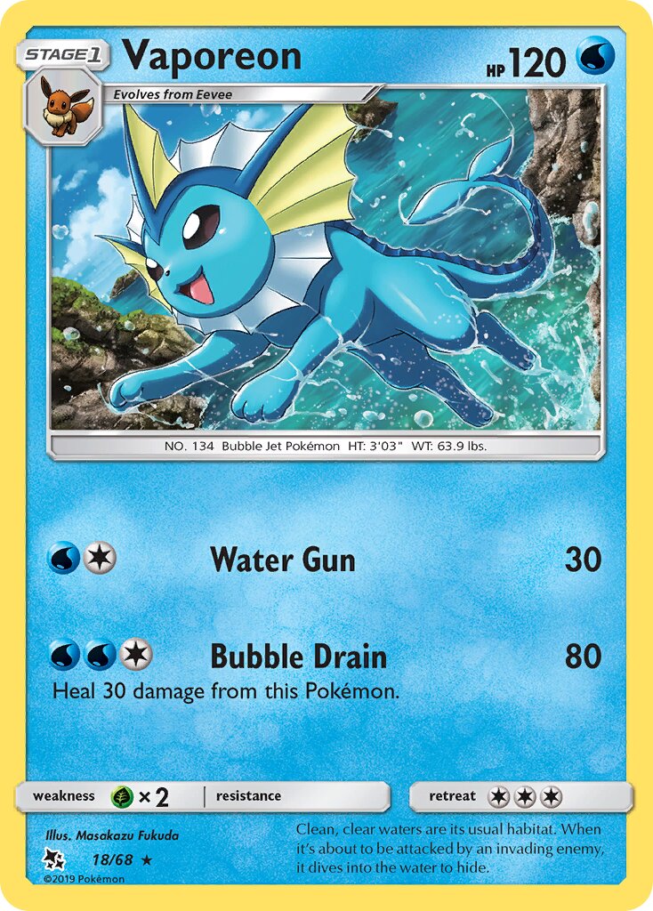 Vaporeon - Hidden Fates #18/68