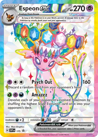 Espeon ex - 175 - Scarlet & Violet Promo #SVP 175 - ACE 8.0 NM - MT